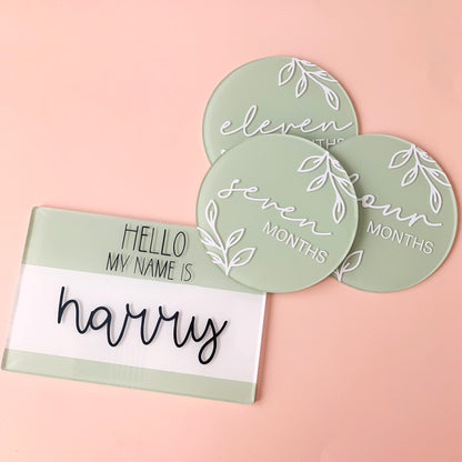 'Hello My Name Is' Personalised Newborn Plaque