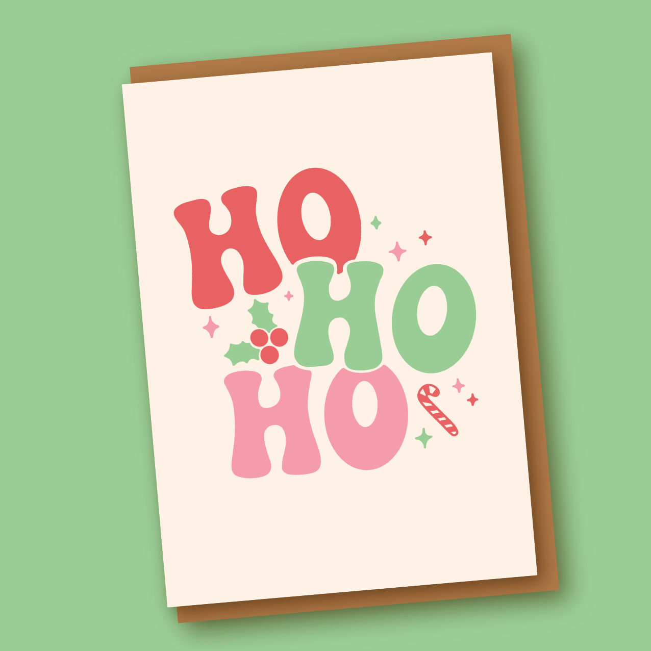 Ho Ho Ho Christmas Greeting Card