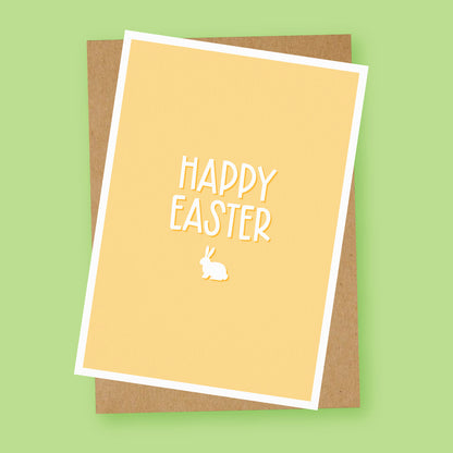Minimalistic Happy Easter Card Yellow