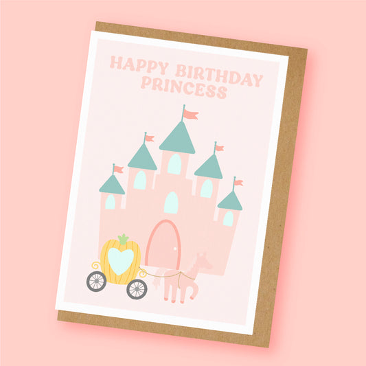 Pink Princess Birthday Card