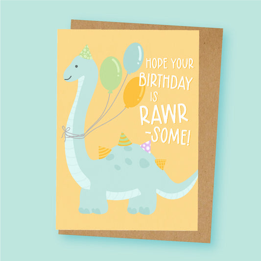 Dinosaur Kids Birthday Card