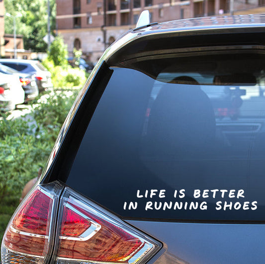 Better in Running Shoes Car Decal